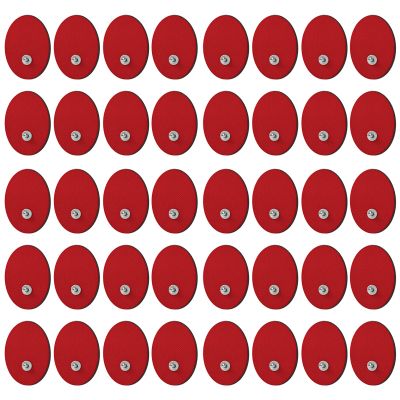 40PCS TENS/EMS Unit Replacement Pads, Upgraded 3rd Gen Large Premium Super Sturdy Snap Electrode Patches with Self-Adhesive Performance for Pain & Muscle Relief Reusable Up to 30 Times (S, Red)