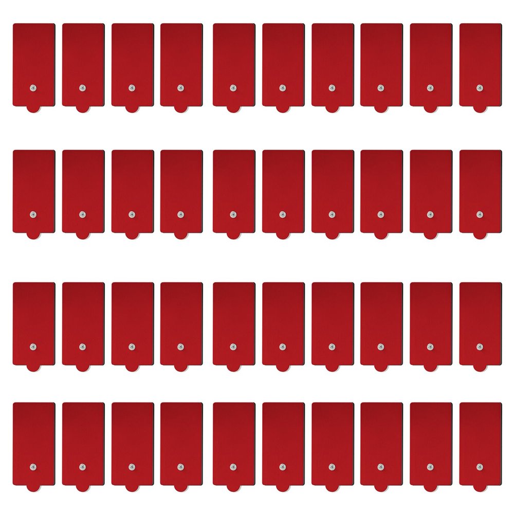 40PCS TENS/EMS Unit Replacement Pads, Upgraded 3rd Gen Large Premium Super Sturdy Snap Electrode Patches with Self-Adhesive Performance for Pain & Muscle Relief Reusable Up to 30 Times (L, Red)