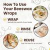 XXL Reusable Beeswax Wraps For Food - 14 x 55 in Roll | Cut to Size Bees Wax Wraps Reusable | Extra Large Beeswax Paper Sheet | Cute Bees Wax Roll for Food Wraps view 2