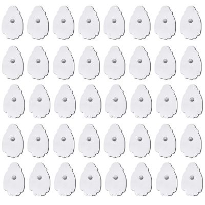 40PCS TENS/EMS Unit Replacement Pads, Upgraded 3rd Gen Large Premium Super Sturdy Snap Electrode Patches with Self-Adhesive Performance for Pain & Muscle Relief Reusable Up to 30 Times (M, White)