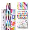 3 Rolls Birthday Wrapping Paper Roll - 17 in X 120 in Per Roll - Sparkly Rainbow Holographic Wrapping Paper for Girls Kids Birthday Gift Wrap view 1
