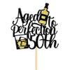 Dcokska Aged To Perfection 50th Birthday Cake Topper-Anniversary/Wedding Party Decorations-50 Years Old Cake Decor (50) view 2