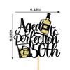 Dcokska Aged To Perfection 50th Birthday Cake Topper-Anniversary/Wedding Party Decorations-50 Years Old Cake Decor (50) view 4