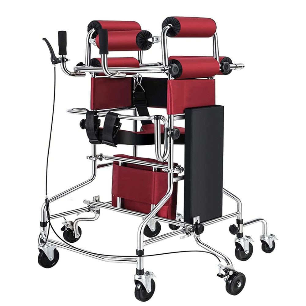 Anti-tilt Walking Frame, Adjustable Height Width, Lower Limb Trainer Rehabilitation Auxiliary Equipment, for Elderly, Handicapped
