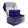 American Flag Themed TSA Approved Fly-Safe and Temporary Travel Cremation Urn Kit for Human Ashes - Airline and Mail Friendly - 200 Cubic Inch Capacity - Blue Plastic Urn with Patriotic Mailing Box view 4