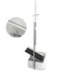 Broom with Dustpan Combo Set for Home Stand Up Dust Pan with Long Handle for Kitchen Outdoor Indoor Commercial Broom with Comb Dustpan,White,15.7IN view 1