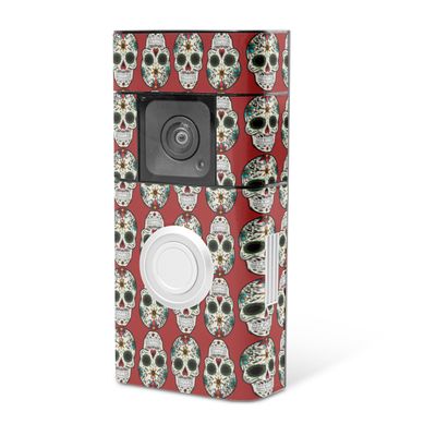 MightySkins Skin Compatible with Ring Video Doorbell Plus - Sugar Skull | Protective, Durable, and Unique Vinyl Decal wrap Cover | Easy to Apply, Remove, and Change Styles