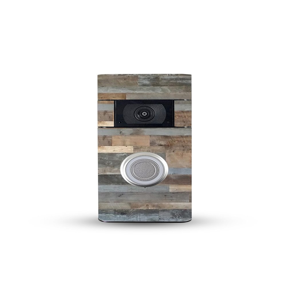 MightySkins Skin Compatible with Ring Video Doorbell (2nd Generation) - Gray Wood | Protective, Durable, and Unique Vinyl Decal wrap Cover | Easy to Apply, Remove, and Change Styles