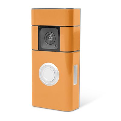 MightySkins Skin Compatible with Ring Video Doorbell Plus - Solid Orange | Protective, Durable, and Unique Vinyl Decal wrap Cover | Easy to Apply, Remove, and Change Styles