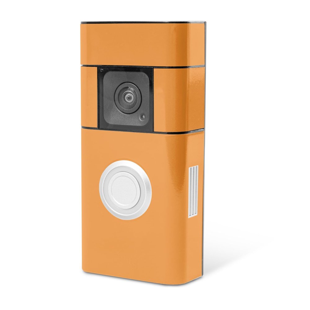MightySkins Skin Compatible with Ring Video Doorbell Plus - Solid Orange | Protective, Durable, and Unique Vinyl Decal wrap Cover | Easy to Apply, Remove, and Change Styles