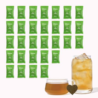 Tea Drops 30 Bulk Pack Organic Peppermint Bagless Tea - Loose Leaf, Lightly Sweetened, On-The-Go. Plastic-Free - Iced or Hot Tea