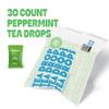 Tea Drops 30 Bulk Pack Organic Peppermint Bagless Tea - Loose Leaf, Lightly Sweetened, On-The-Go. Plastic-Free - Iced or Hot Tea view 2