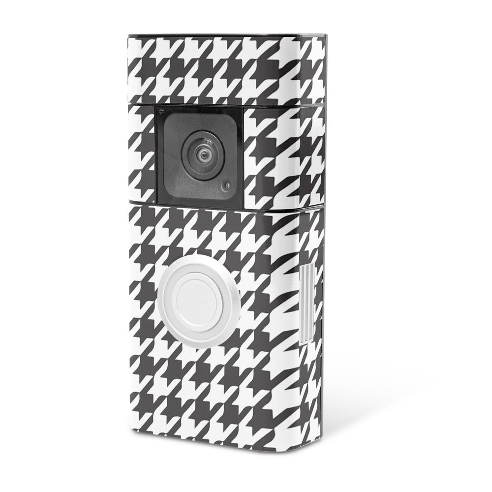 MightySkins Skin Compatible with Ring Video Doorbell Plus - Houndstooth | Protective, Durable, and Unique Vinyl Decal wrap Cover | Easy to Apply, Remove, and Change Styles