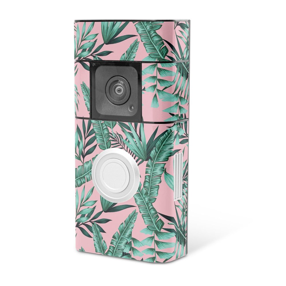 MightySkins Skin Compatible with Ring Video Doorbell Plus - Two Tone Tropical | Protective, Durable, and Unique Vinyl Decal wrap Cover | Easy to Apply