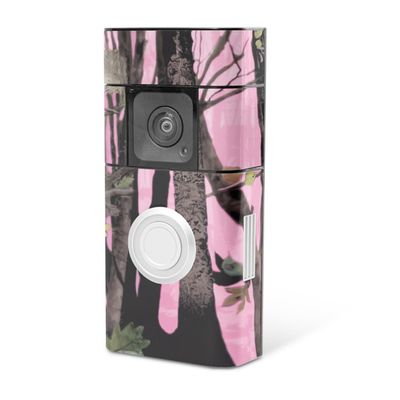 MightySkins Skin Compatible with Ring Video Doorbell Plus - Pink Tree Camo | Protective, Durable, and Unique Vinyl Decal wrap Cover | Easy to Apply, Remove, and Change Styles