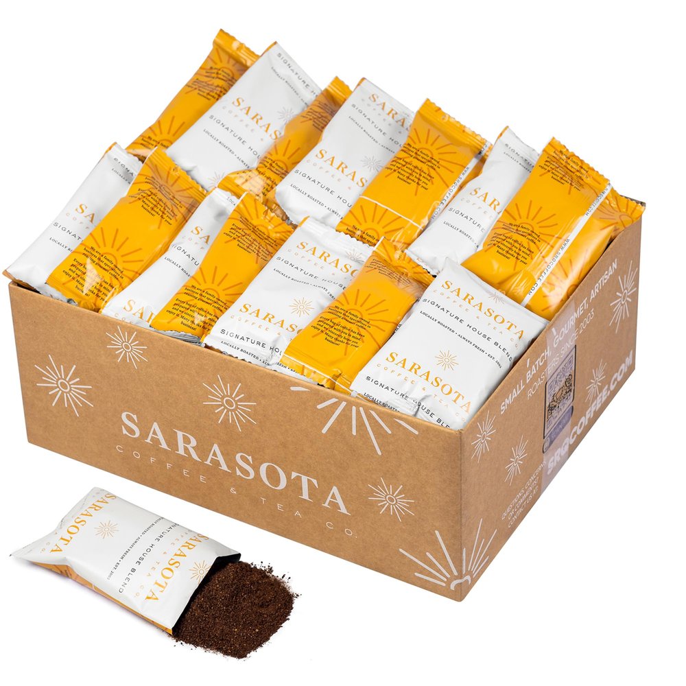 Coffee Packets  Breakfast Blend Medium Roast Ground, 3oz Extra-Full Pre-Measured Packs for 12-Cup Drip Brewers, Bulk Single-Pot Bags, 36 Count | Sarasota Coffee