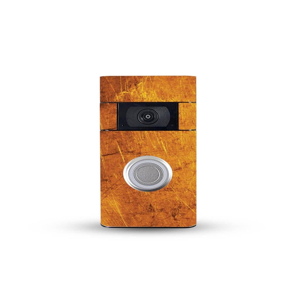 MightySkins Skin Compatible with Ring Video Doorbell (2nd Generation) - Textured Gold | Protective, Durable, and Unique Vinyl Decal wrap Cover | Easy to Apply, Remove, and Change Styles