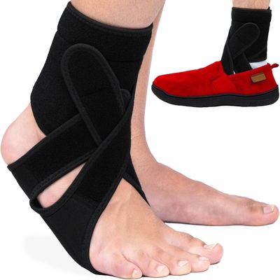 Omeer Right Foot AFO Foot Drop Brace For Walking With Shoes, Socks, Or Barefoot Provides Foot Drop Support For Men Or Women And Also Provides Plantar Fasciitis Relief