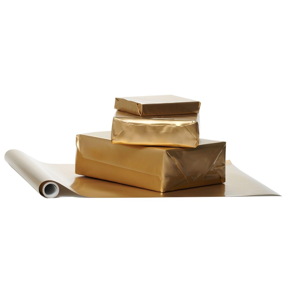 UK Greetings 10 Metre Wrapping Paper Roll for Him/Her/Friend - For Easter, Birthdays, Thank You, Congratulations or Other Gifts - Gold Design