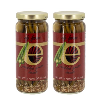 Ely Farms Pickled Green Beans Family Recipe, 12 oz Jar 2-Pack
