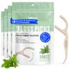 Dental Floss Picks (200pcs) - Flossers for Adults, Vegan Corn-Straw Handle, Superior Oral Care & Anti-Shred Thread, Dental Hygiene, Tooth Pick Sticks, Teeth & Gum Health (Mint, Single Thread) view 1