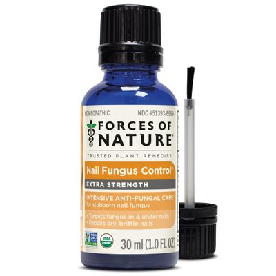 Forces of Nature Toenail Nail Fungus Treatment Extra Strength, Organic Antifungal Restores Appearance of Toenails and Fingernails, Homeopathic Medicine for Cracked, Dry and Damaged Nails, 1.0 FL OZ