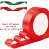 2 Pack Gift Ribbon, Christmas Ribbon, Gift Wrapping Ribbon,0.8 Inch Polyester Satin, Fabric Ribbon for Wrapping, Bow Making, Hair, Christmas Tree Decoration(75.5 Feet) (Red+Green) view 4