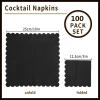 100 Pack Cocktail Napkin 2-Ply Scalloped Edged Dessert Napkins Folded 5 x 5 Inches Disposable Napkins for Dinner Wedding Birthday Party Bridal Anniversary Reception Event (Black) view 2