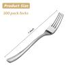 Goodluck 300 Pack Silver Plastic Forks, Heavy Duty Forks Disposable, Silver Plastic Cutlery Perfect for Weddings, Parties, Dinners (300PC) view 4