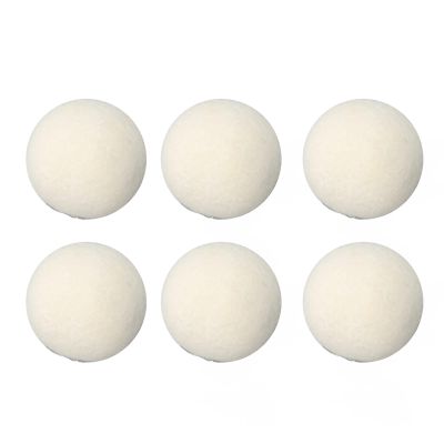 Tyenaza 6 Pcs Wool Dryer Balls, Wool Drying Balls High Density Adsorb Impurities Reduce Static Electricity Laundry Wool Balls(5CM)