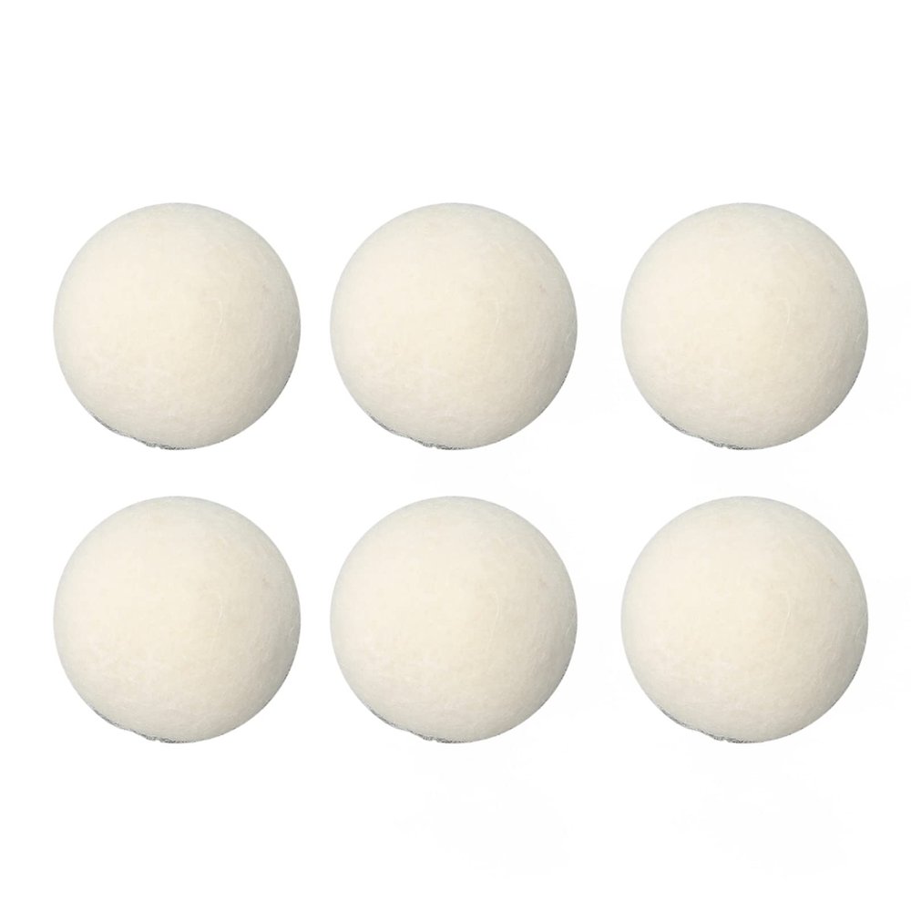 Tyenaza 6 Pcs Wool Dryer Balls, Wool Drying Balls High Density Adsorb Impurities Reduce Static Electricity Laundry Wool Balls(5CM)
