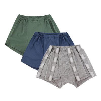 3 Pack Post Surgery Boxers for Men, Adaptive Underwears, Tear Away Underwear, Incontinence Stick-on Briefs, XL/W37