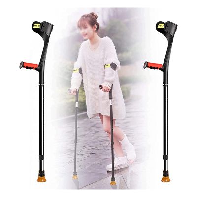 Safety Crutches Classic Crutches 10 Levels Height Adjustable Folding Canes Open Cuffs Walking Sticks Walking Cane Fashion Crutch Comfortable