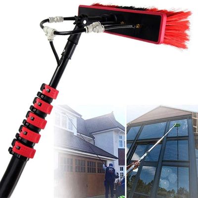 Window Cleaning Washing Pole Cleaner Kit 3In1 Water/Hose Fed Pole Cleaning Brush Equipment Extendable Outdoor Cleaning Tool Photovoltaic Solar Panels Water Fed Brush Water Pipe Tools (18FT/5.4M)