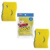 LOLA Scrub N Wipe Boss, 3 Pack, Non-Scratch Scrubbing, 2-Sided Sponge, Remove Debris, Firm in Cold Water/Flexible in Warm Water, Made in USA view 1