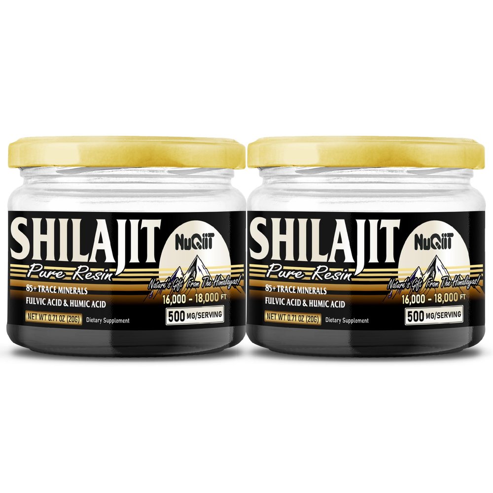 2 Packs 20g Shilajit Supplement for 80-Serving Supply - Support Immunity, Brain Health & More - 500mg Shilajit Pure Himalayan Organic with Natural Fulvic Acid, Humic Acid & 85+ Trace Minerals