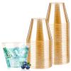 50PCS 9oz Glitter Plastic Cups for Party, Disposable Gold Cups, Plastic Cocktail Glasses for Wedding Thanksgiving, Christmas, and Parties view 1