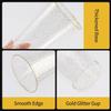 50PCS 9oz Glitter Plastic Cups for Party, Disposable Gold Cups, Plastic Cocktail Glasses for Wedding Thanksgiving, Christmas, and Parties view 4