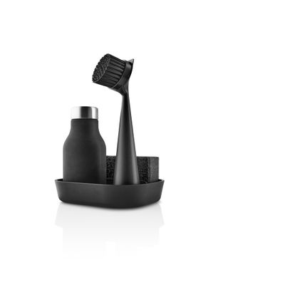 EVA SOLO | Dishwashing Set | Soap Dish, Liquid Soap Dispenser, Dish Brush & Sponge | Dish Washing Accessories | Black