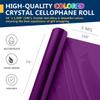 PerkHomy Colored Cellophane Wrap Roll 16" x 100' 3 Mil Thick Cellophane For Gift Basket Treats Goodie Wrapping Craft Flower Bouquet Plastic (Purple, 100ft (16in Width)) view 2