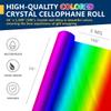 PerkHomy Colored Cellophane Wrap Roll 16" x 100' 3 Mil Thick Cellophane For Gift Basket Treats Goodie Wrapping Craft Flower Bouquet Plastic (Rainbow, 100ft (16in Width)) view 2
