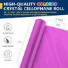 PerkHomy Colored Cellophane Wrap Roll 16" x 100' 3 Mil Thick Cellophane For Gift Basket Treats Goodie Wrapping Craft Flower Bouquet Plastic (Pink, 100ft (16in Width)) view 2