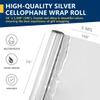 PerkHomy Colored Cellophane Wrap Roll 16" x 100' 3 Mil Thick Cellophane For Gift Basket Treats Goodie Wrapping Craft Flower Bouquet Plastic (Silver, 100ft (16in Width)) view 2