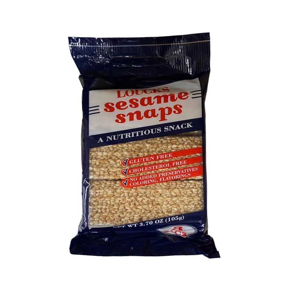 Loucks Sesame Snaps - Nutty, Sweet, and Crunchy Treats  3.7 Oz (pack of 3)