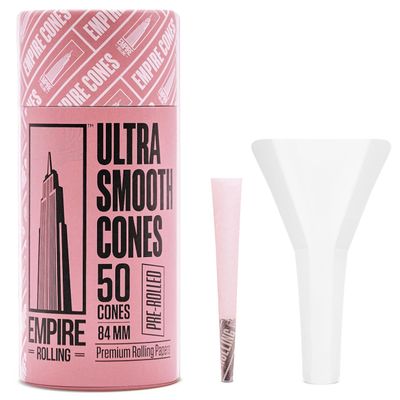 Empire Rolling Pink Pre-Rolled Cones  50 Count, 1.25" Size, Natural Fibers, Eco-Friendly Packaging