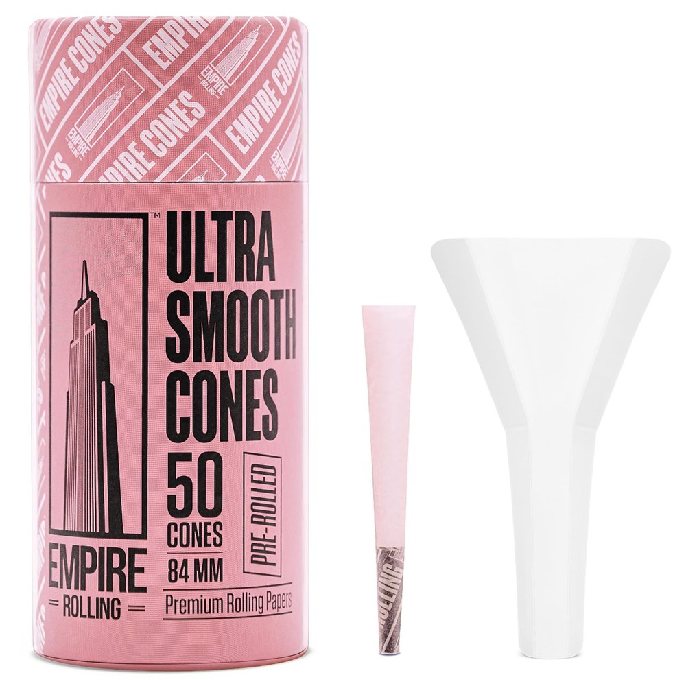 Empire Rolling Pink Pre-Rolled Cones 50 Count, 1.25" Size, Natural Fibers, Eco-Friendly Packaging
