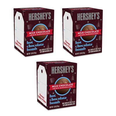 Snackivore Hershey's Hot Chocolate Bombs 3 Pack of Hot Cocoa Bombs, Hot Coco Bombs, Hot Chocolate Bombs Christmas, Hot Chocolate Balls, Hot Cocoa Bombs Bulk, Hot Cocoa Balls