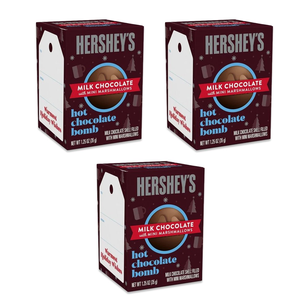 Snackivore Hershey's Hot Chocolate Bombs 3 Pack of Hot Cocoa Bombs, Hot Coco Bombs, Hot Chocolate Bombs Christmas, Hot Chocolate Balls, Hot Cocoa Bombs Bulk, Hot Cocoa Balls