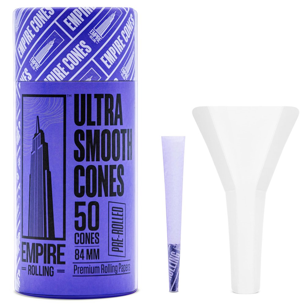 Empire Rolling Purple Pre-Rolled Cones  50 Count, 1.25" Size, Natural Fibers, Eco-Friendly Packaging