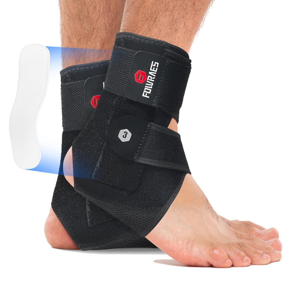 2 Pack Ankle Brace With Side Stabilizers,Ankle Sprain Brace for Men & Women Injury Recovery,Joint Pain Relief,Ankle Support for Running Volleyball Basketball (Large)